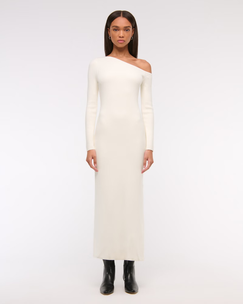 Women's One-Shoulder Maxi Sweater Dress | Women's New Arrivals | Abercrombie.com | Abercrombie & Fitch (US)