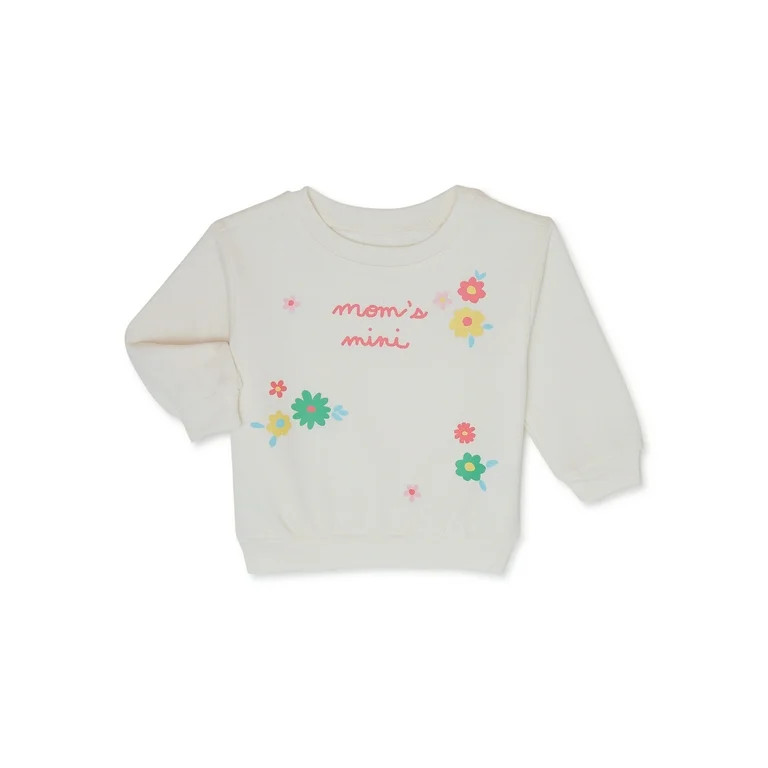 Garanimals Baby Girl Long Sleeve Graphic Fleece Top, Sizes 0-24 Months | Walmart (US)