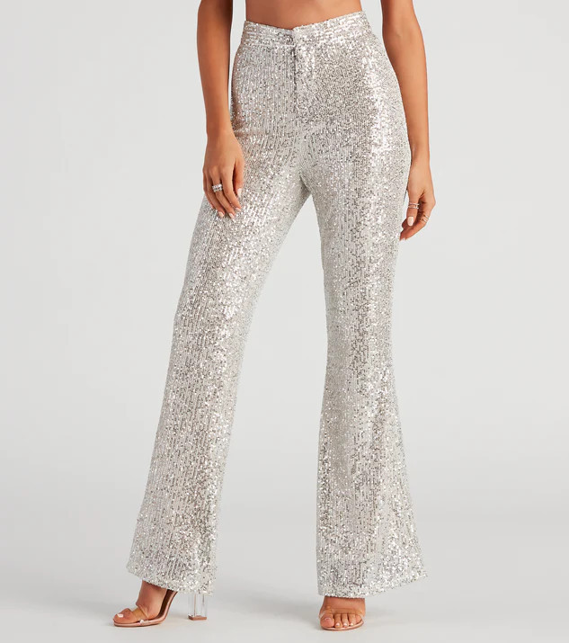 Sparkle Show Sequin Flare Pants | Windsor Stores