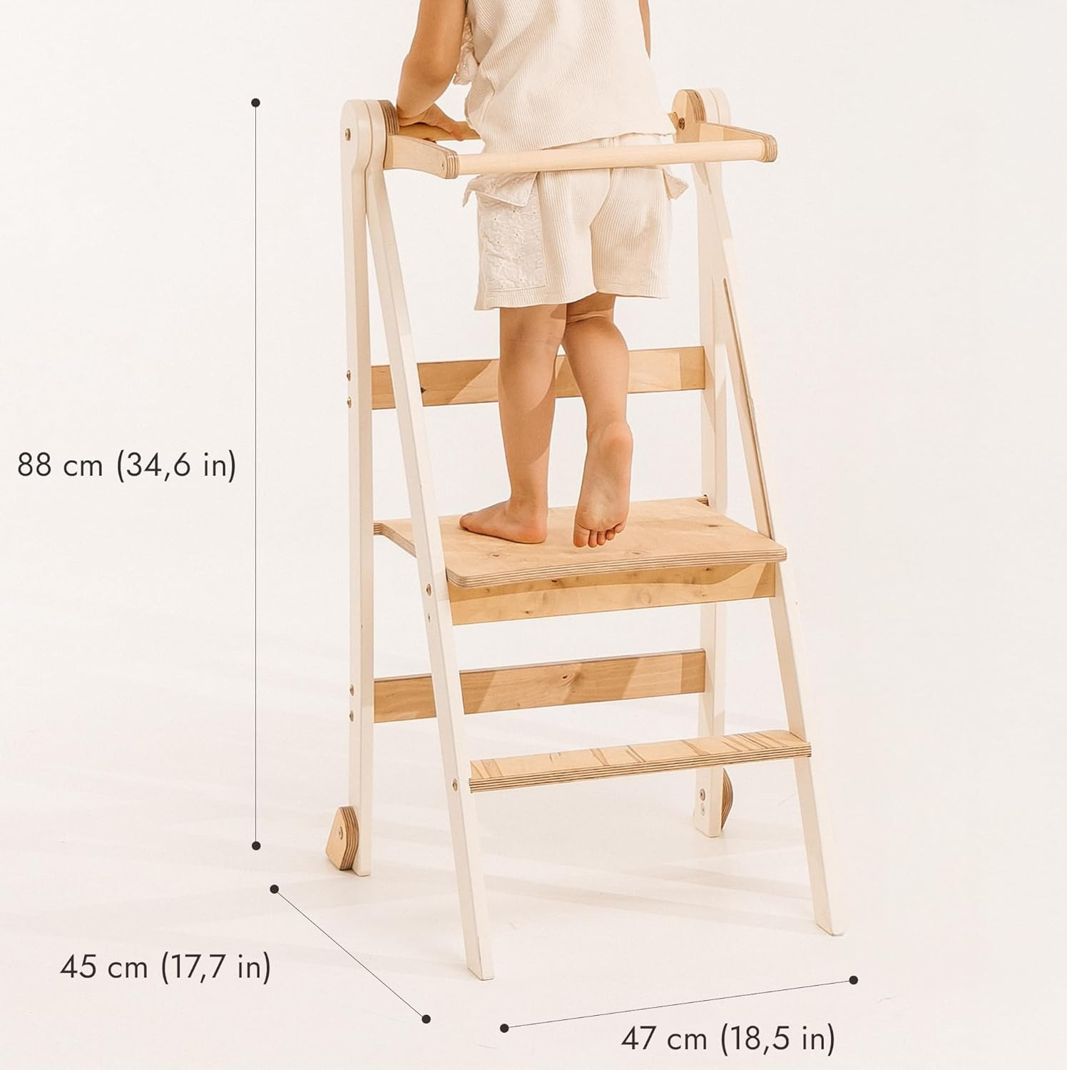 Wooden Montessori Learning Tower Space-Saving: Foldable Learning Tower, Stool for Children, Folda... | Amazon (UK)