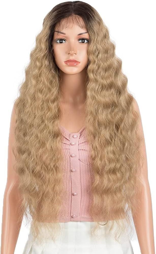 Joedir Lace Front Wigs 30" Long Wavy Synthetic Wig 4.5" Deep Part HD Transparent Lace With Baby H... | Amazon (US)