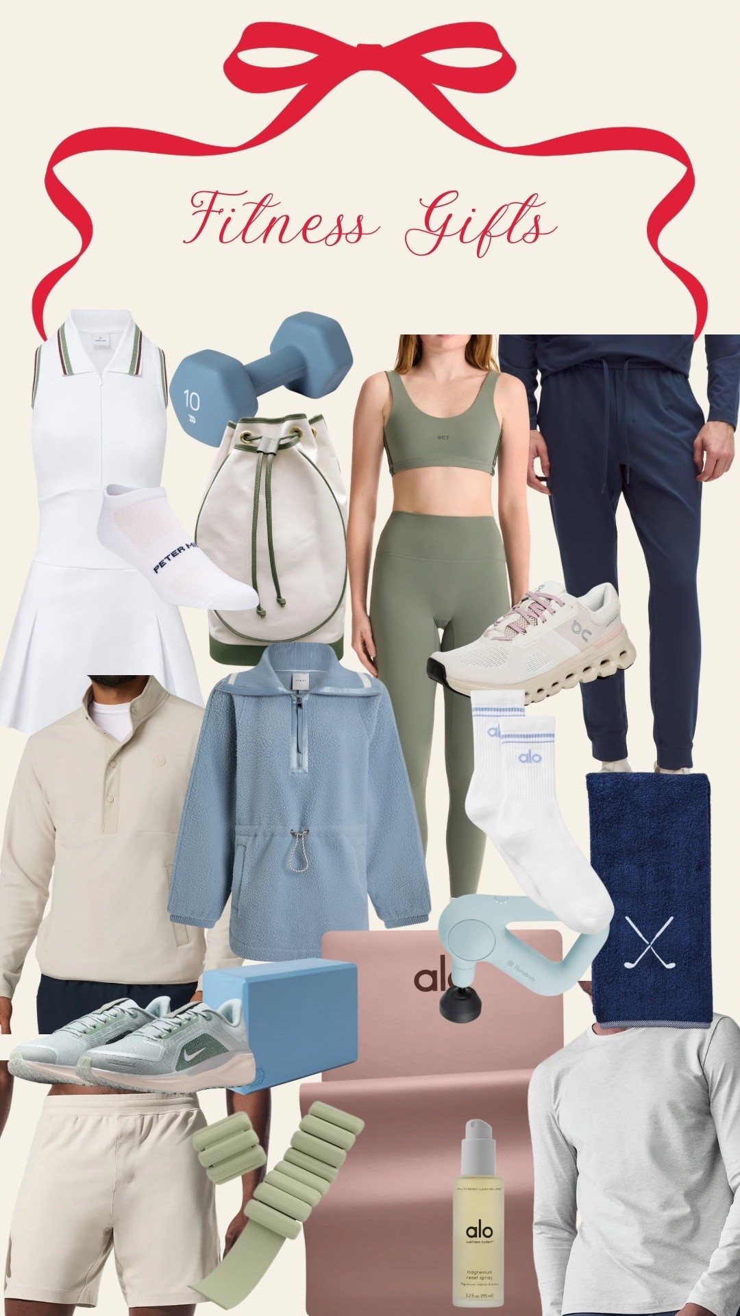 Holiday gift guide: fitness gifts. Gifts for her. Gifts for him. Activewear. Workout equipment. Yoga equipment. Golf accessories. Athleisurewear. Tennis dress. Tennis bag  

#LTKGiftGuide #LTKActive #LTKFindsUnder100