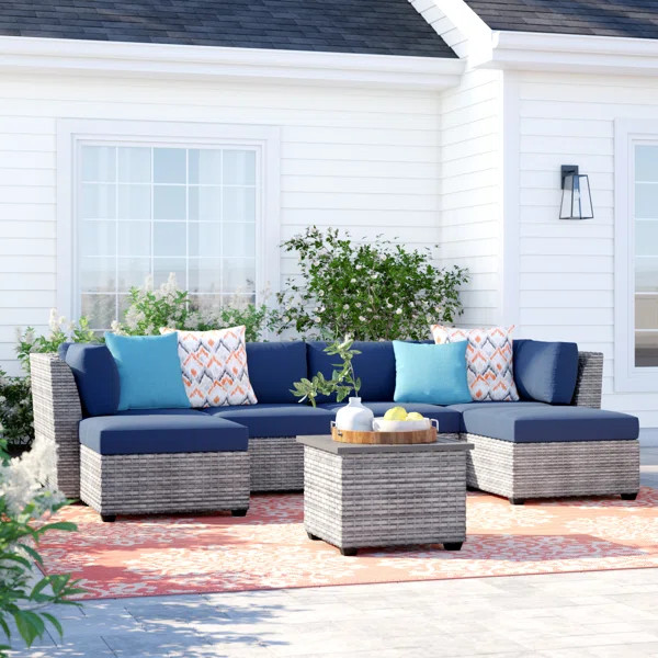 Kenwick 7 Piece Sectional Seating Group with Cushions | Wayfair North America