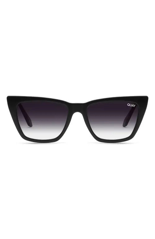 QUAY Call The Shots 54mm Gradient Cat Eye Sunglasses in Black /Fade at Nordstrom | Nordstrom