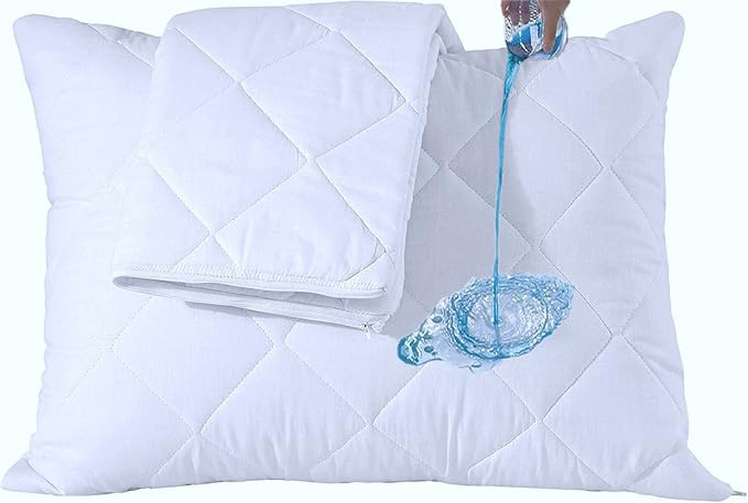 Waterproof Quilted Pillow Protectors Standard Ultra Soft Thick Pair 20x26 Inches Brushed Ultra Pl... | Amazon (US)