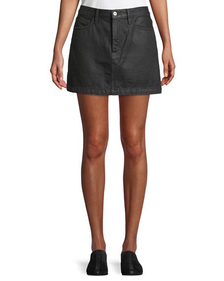 Le Mini Denim A-Line Skirt | Neiman Marcus