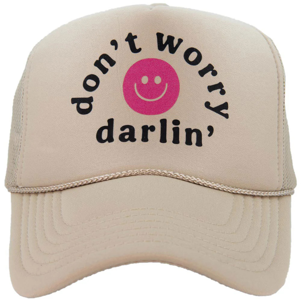 Don't Worry Darlin' Happy Face Foam Snapback Hat | Katydid.com