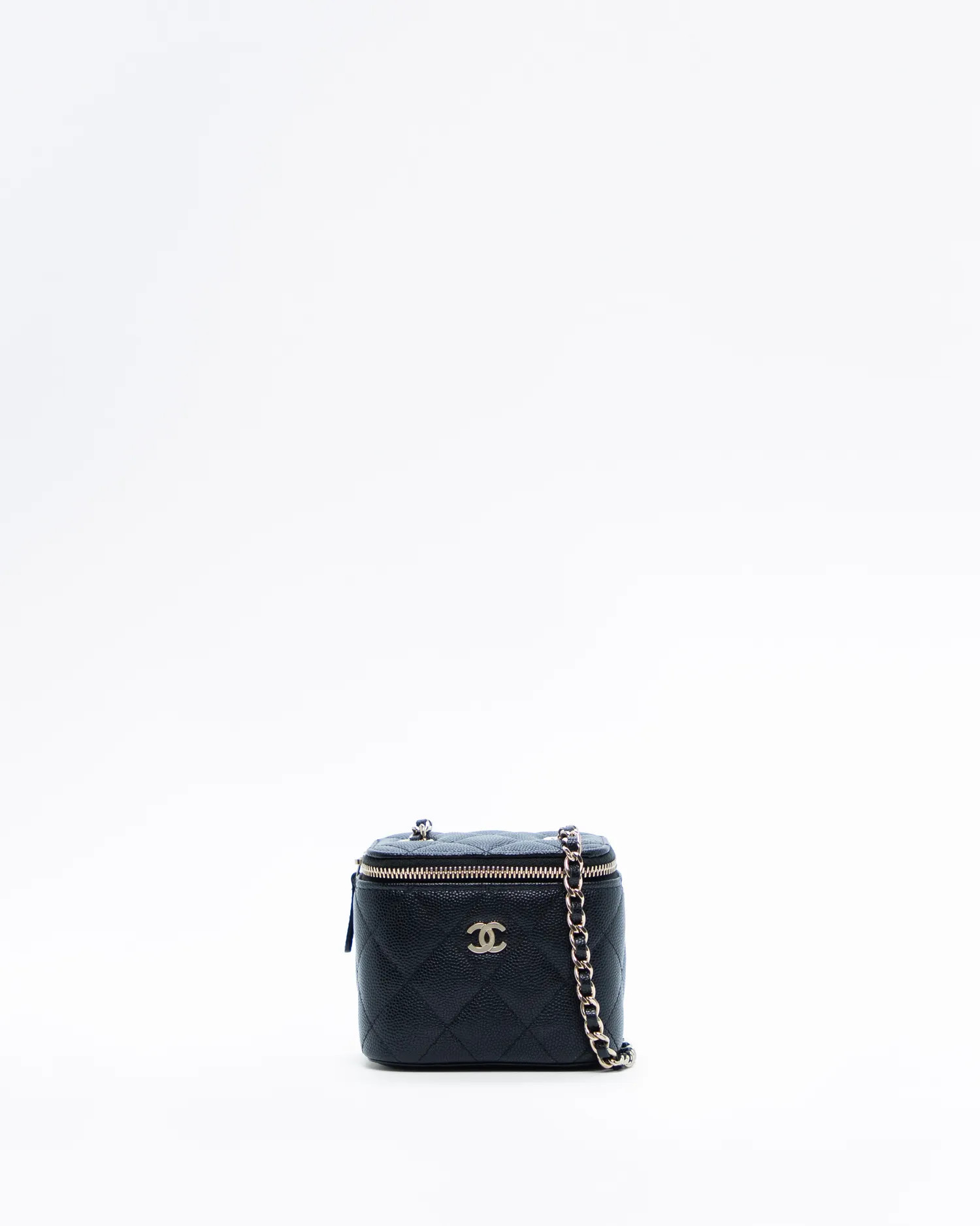 Caviar Mini Vanity Case with Chain | Vivrelle