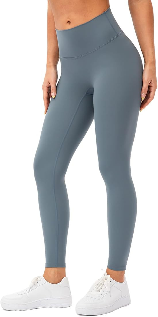 Amazon.com: Lavento Women's All Day Soft Yoga Leggings Mid-Rise No Front Seam - Buttery Soft Work... | Amazon (US)