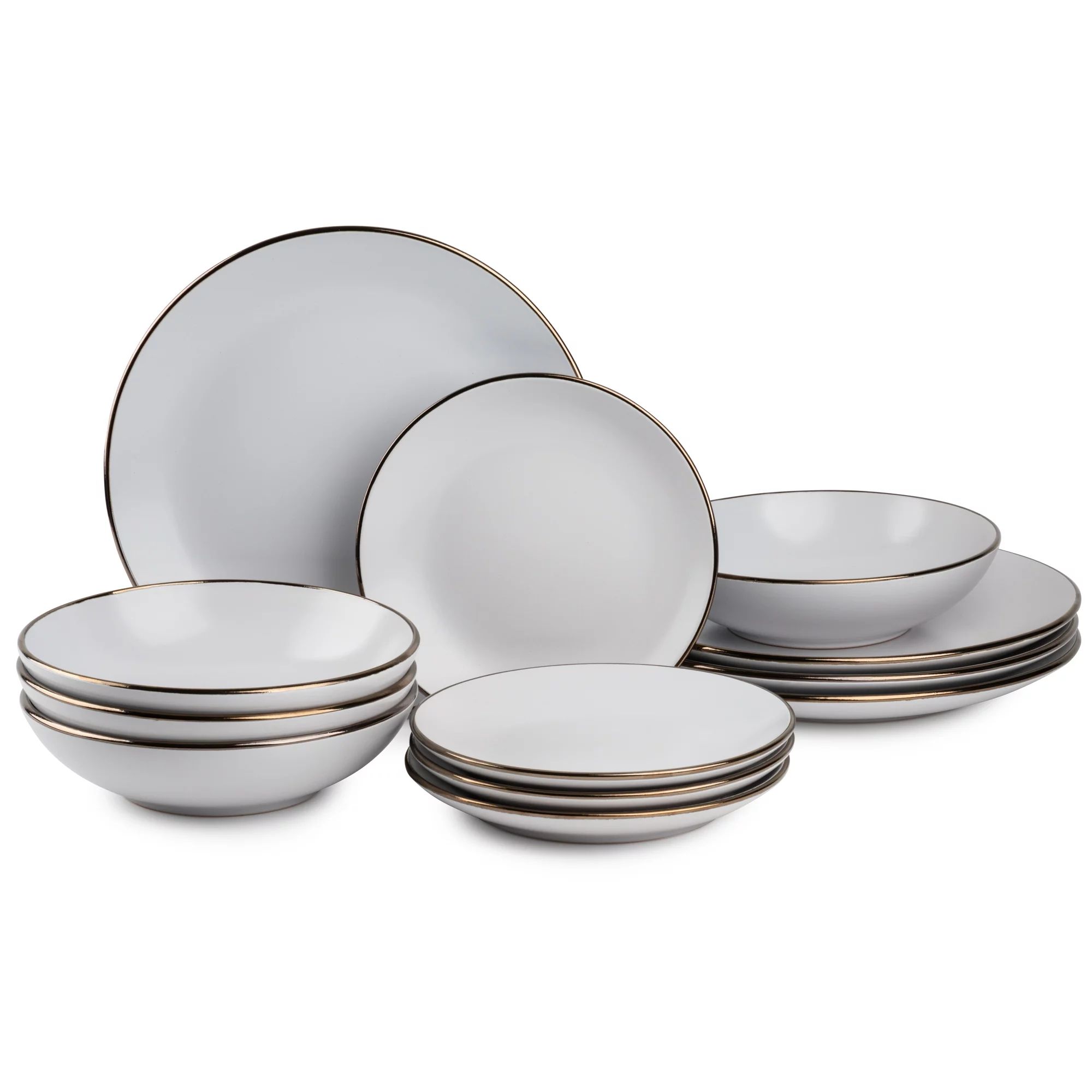 Thyme & Table Dinnerware Aria Stoneware, 12 Piece Set - Walmart.com | Walmart (US)