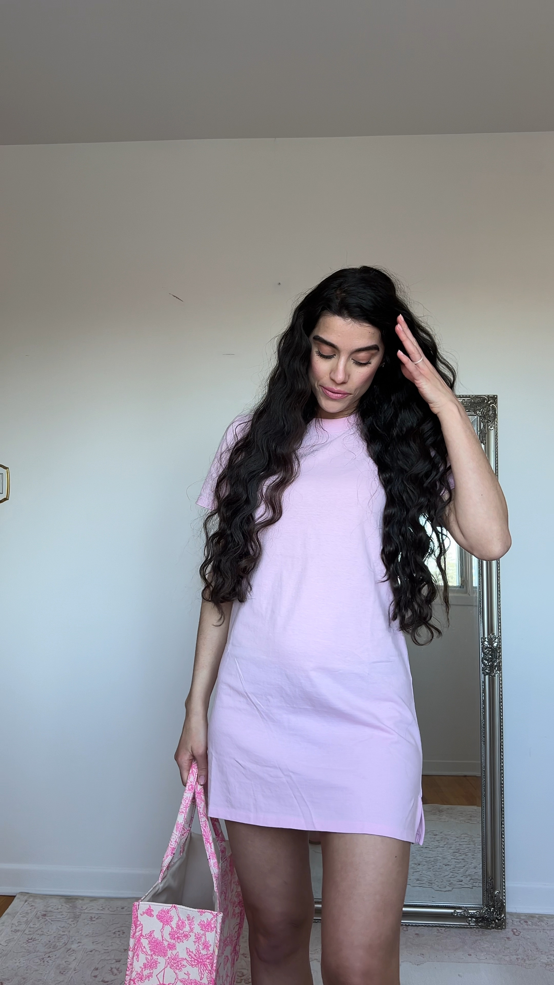 Pink t-shirt dress 
I would also wear this as a beach coverup 

#LTKSeasonal #LTKfindsunder50 
#LTKstyletip #LTKsalealert #LTKtravel 