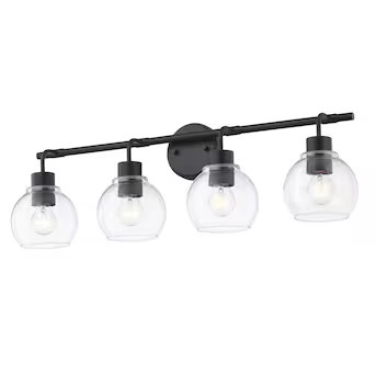 KAWOTI Bubble 30.5-in 4-Light Black Modern/Contemporary Vanity Light | Lowe's