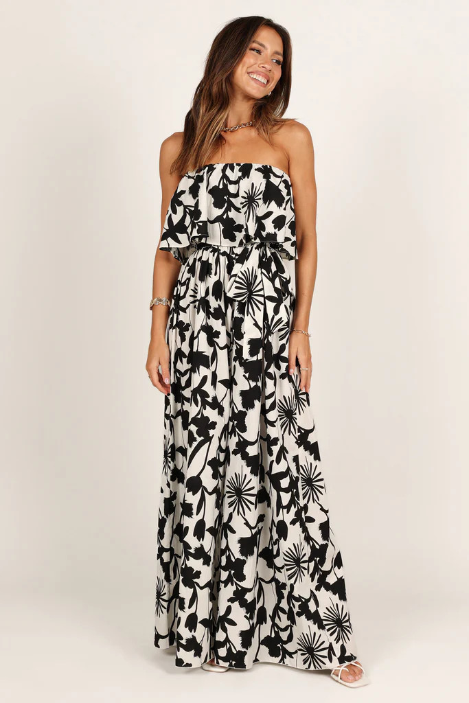 Tory Tube Belted Jumpsuit - Black/White | Petal & Pup (US)