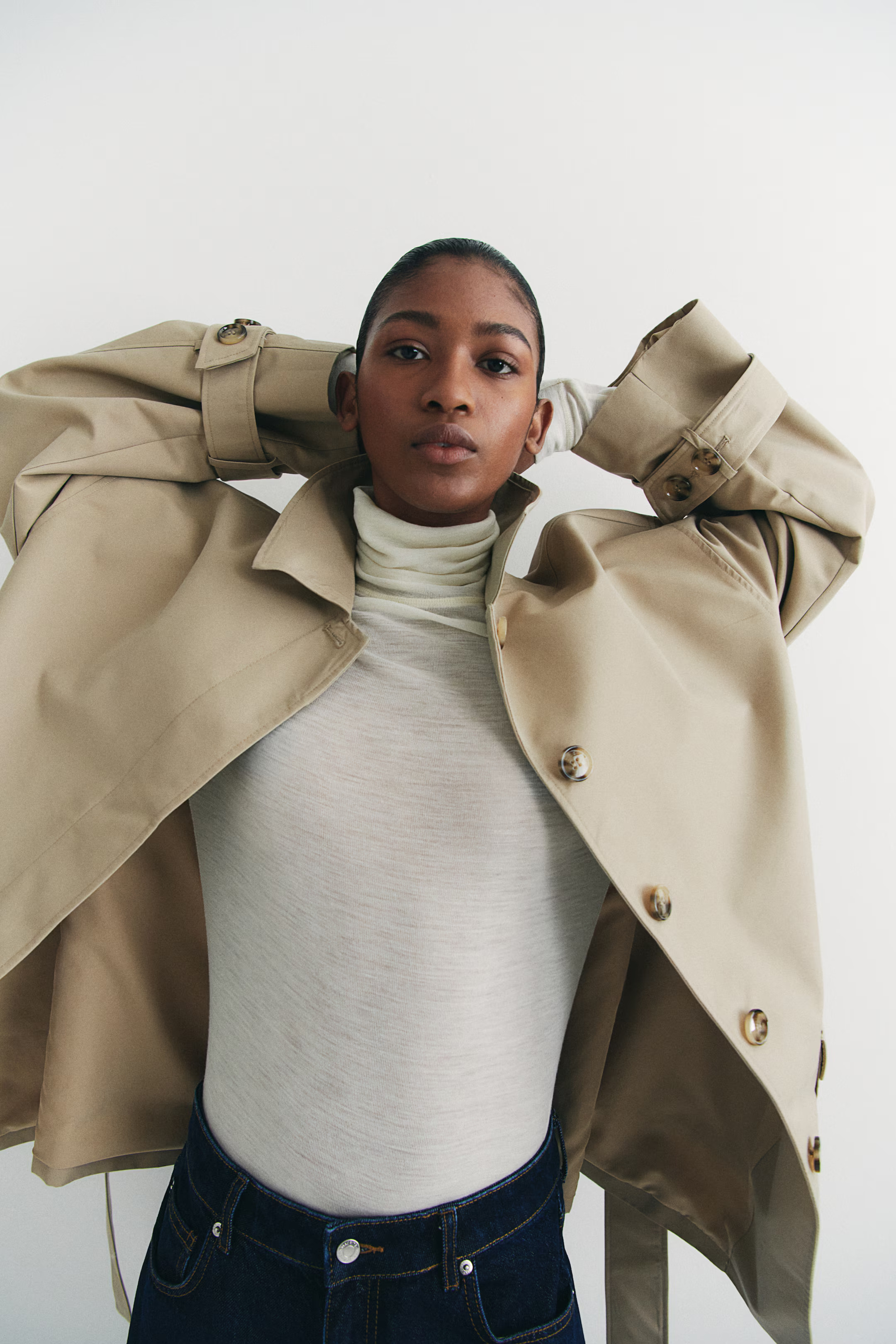 Tie-Belt Twill Jacket | H&M (US + CA)