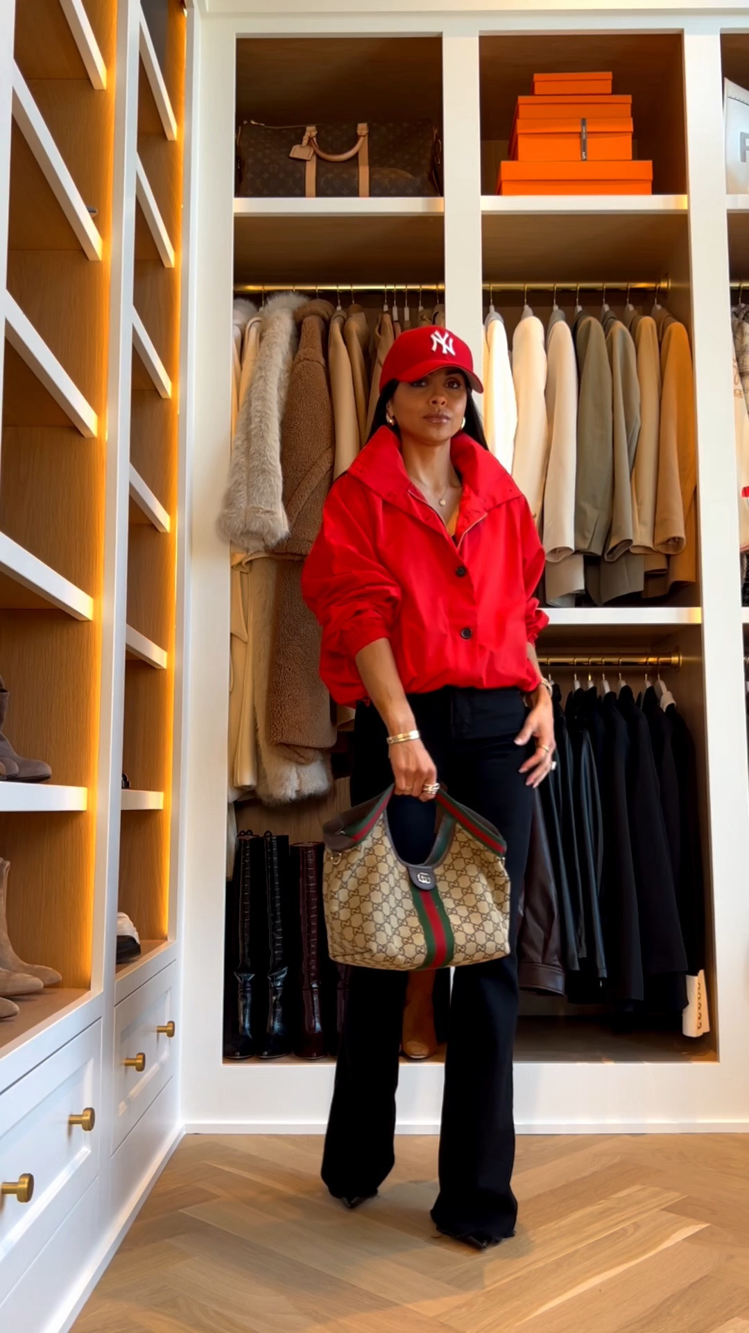 The most chic fall  jackets from Amazon that truly look and feel designer. I love finding statement pieces like these that instantly elevate a simple denim outfit. The bright red high neck bomber with chic black button details makes such a statement, instant favs.

Red Jacket - wearing an XS
VB Beverly Jeans - wearing 24, runs TTS

#LTKSeasonal #LTKOver40 #LTKootd