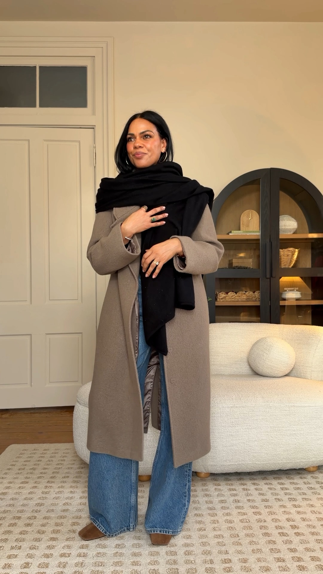 Casual date night denim outfit :) jeans are true to size and have no waist gap. Sweater is tts. I sized up in the coat for an oversized look. I am 5’4"

#LTKOver40 #LTKootd #LTKgrwm