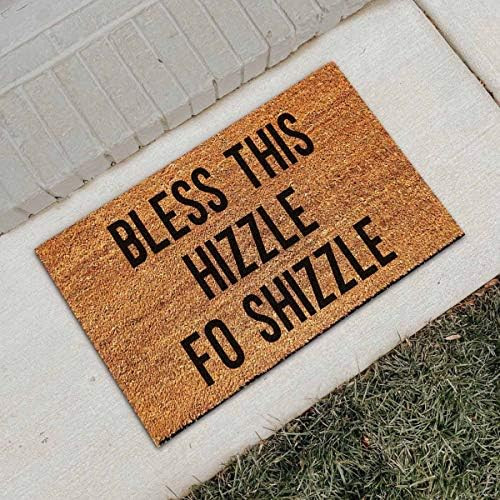FAGGMY Funny Coir Doormat Bless This Hizzle Fo Shizzle Front Door Mat Entryway Outdoor Mat with Heav | Amazon (US)