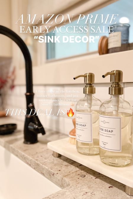 Glass soap dispensers and other sink accessories on sale for the Amazon prime early access sale!!! Ends 10/12 at midnight. 

#LTKsalealert #LTKhome #LTKunder50