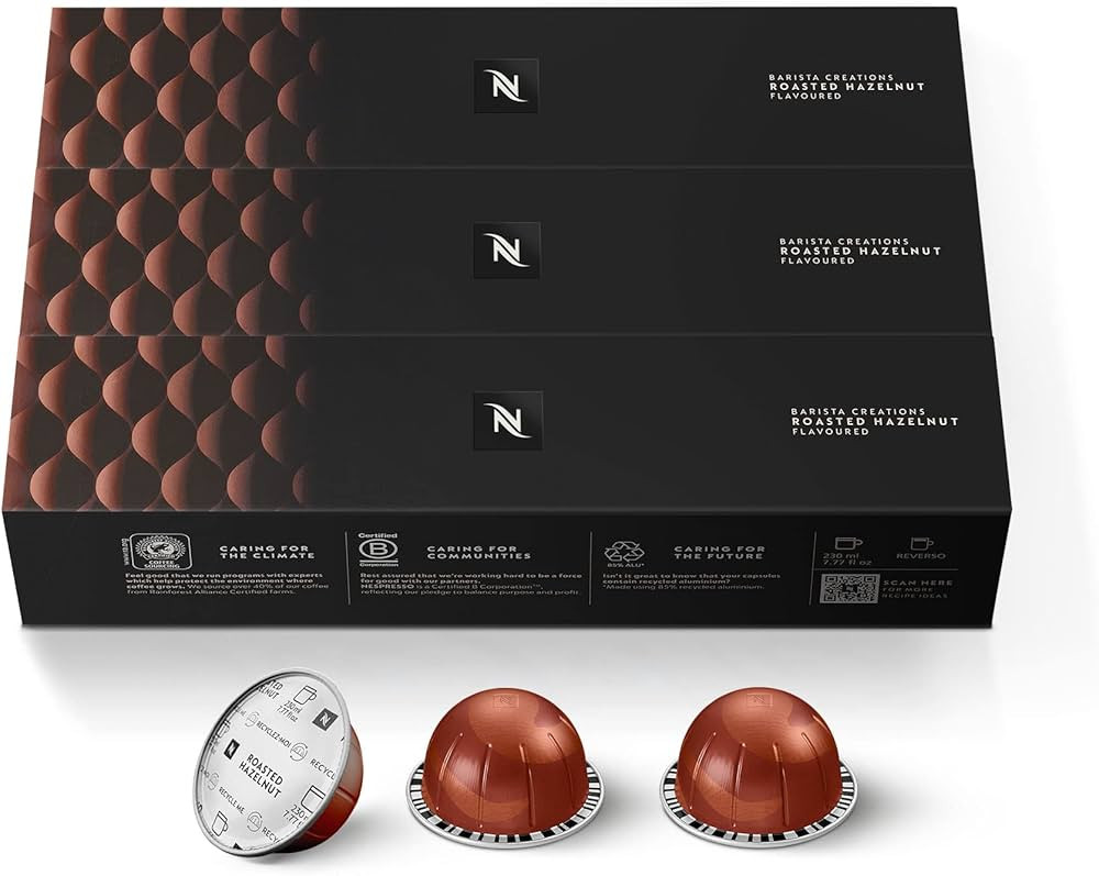 Nespresso Capsules Vertuo, Roasted Hazelnut, Medium Roast Coffee, 30 Count Coffee Pods, Brews 7.8... | Amazon (US)