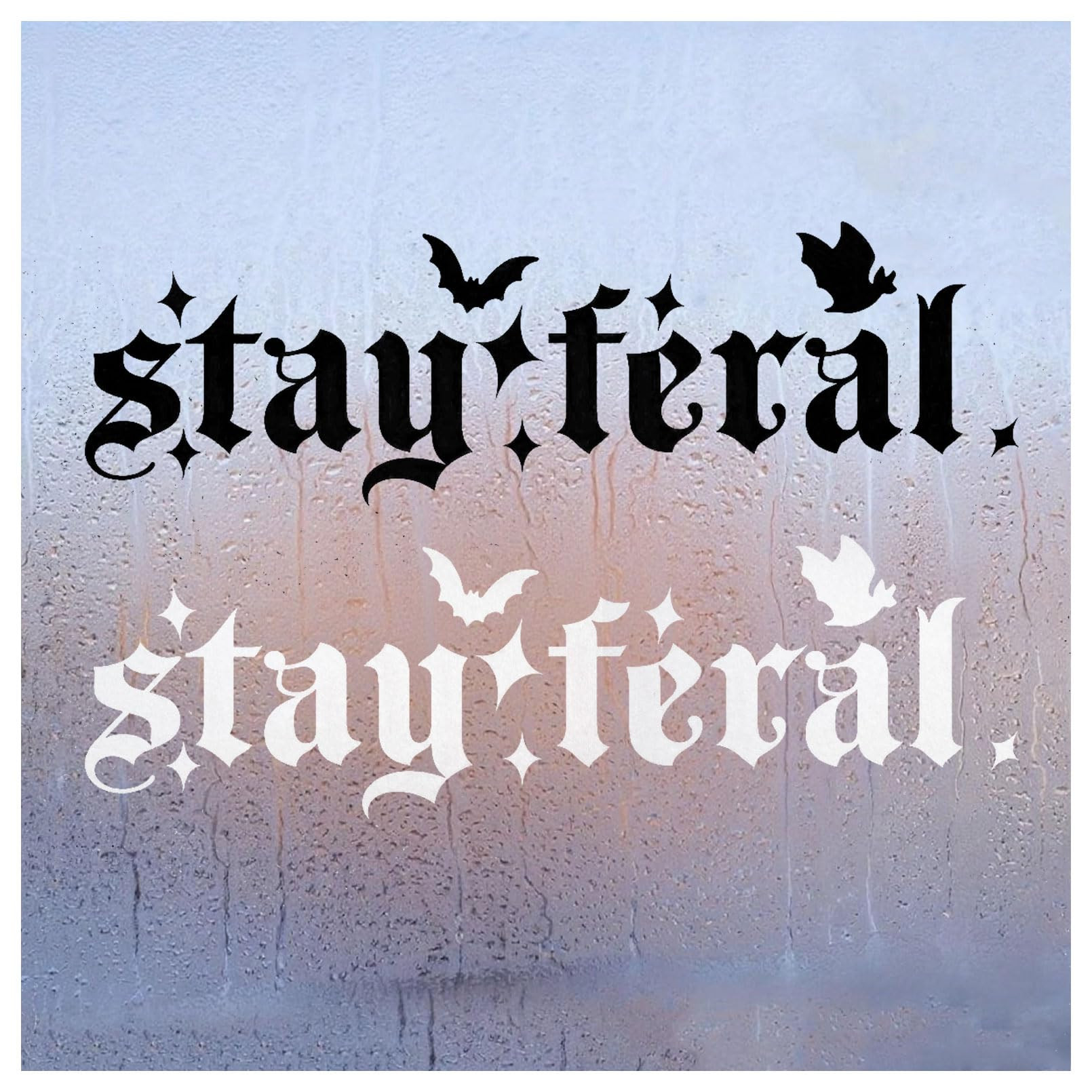 Stay Feral Car Bumper Stickers - Gothic Style Car Decals with Bat Accents - Creepy Halloween car ... | Amazon (US)
