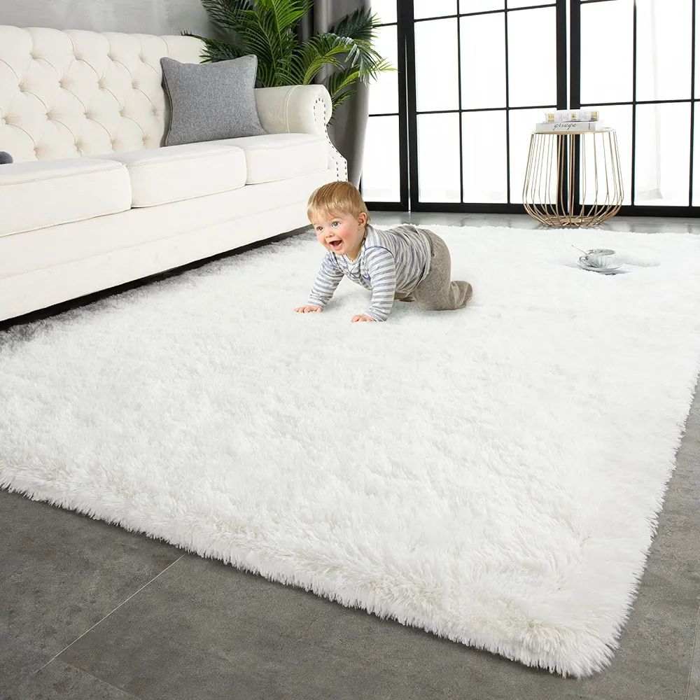 TWINNIS Super Soft Shaggy Fluffy Carpets 4x5.9 Feet, Indoor Modern Plush Area Rugs for Living Roo... | Amazon (US)