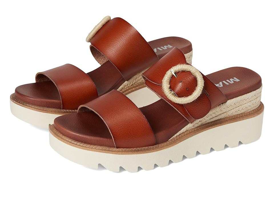MIA Orla Women's Wedge Shoes Cognac : 9 M, Leather/Synthetic | Zappos
