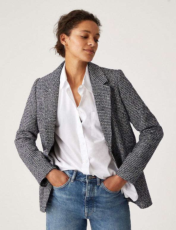 Tweed Relaxed Textured Blazer | M&S Collection | M&S | Marks & Spencer (UK)