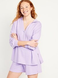 Oversized French-Terry Tunic Hoodie | Old Navy (US)