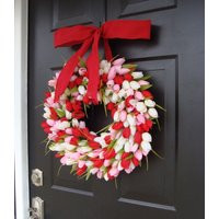 Valentine's Day Wreath - Decor - Valentine Decoration - Tulip Wreath | Etsy (US)