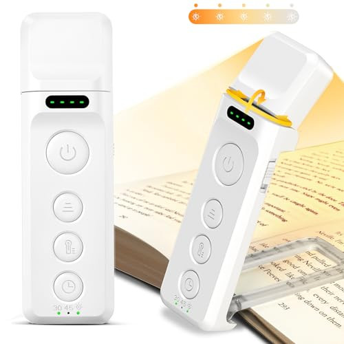 Glocusent Bookmark Style Book Light, Reading Light with Sleep Aid & Timer, 5 Brightness & 3-Color Expertise Book Light for Reading in Bed, USB Rechargeable Lamp for Book Lovers Gifts | Amazon (US)