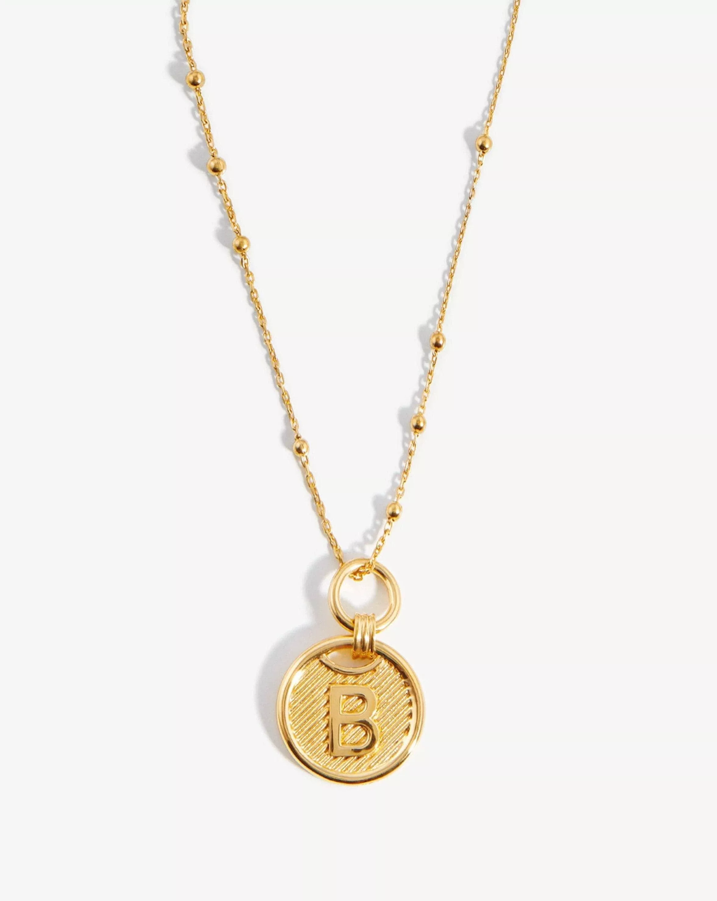 Curly Molten Initial Pendant Necklace