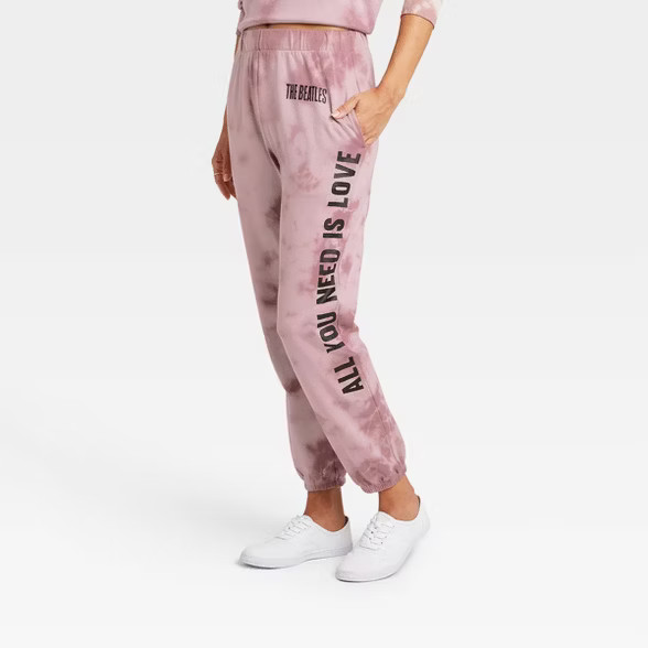 Women's The Beatles Graphic Jogger Pants - Rose | Target