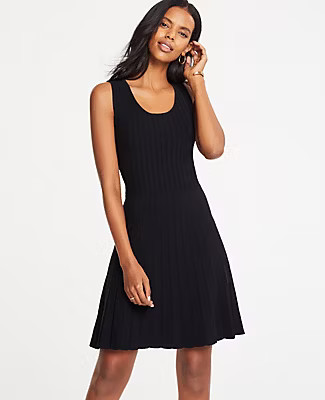 Ann Taylor Petite Pleated Flare Sweater Dress | Ann Taylor (US)