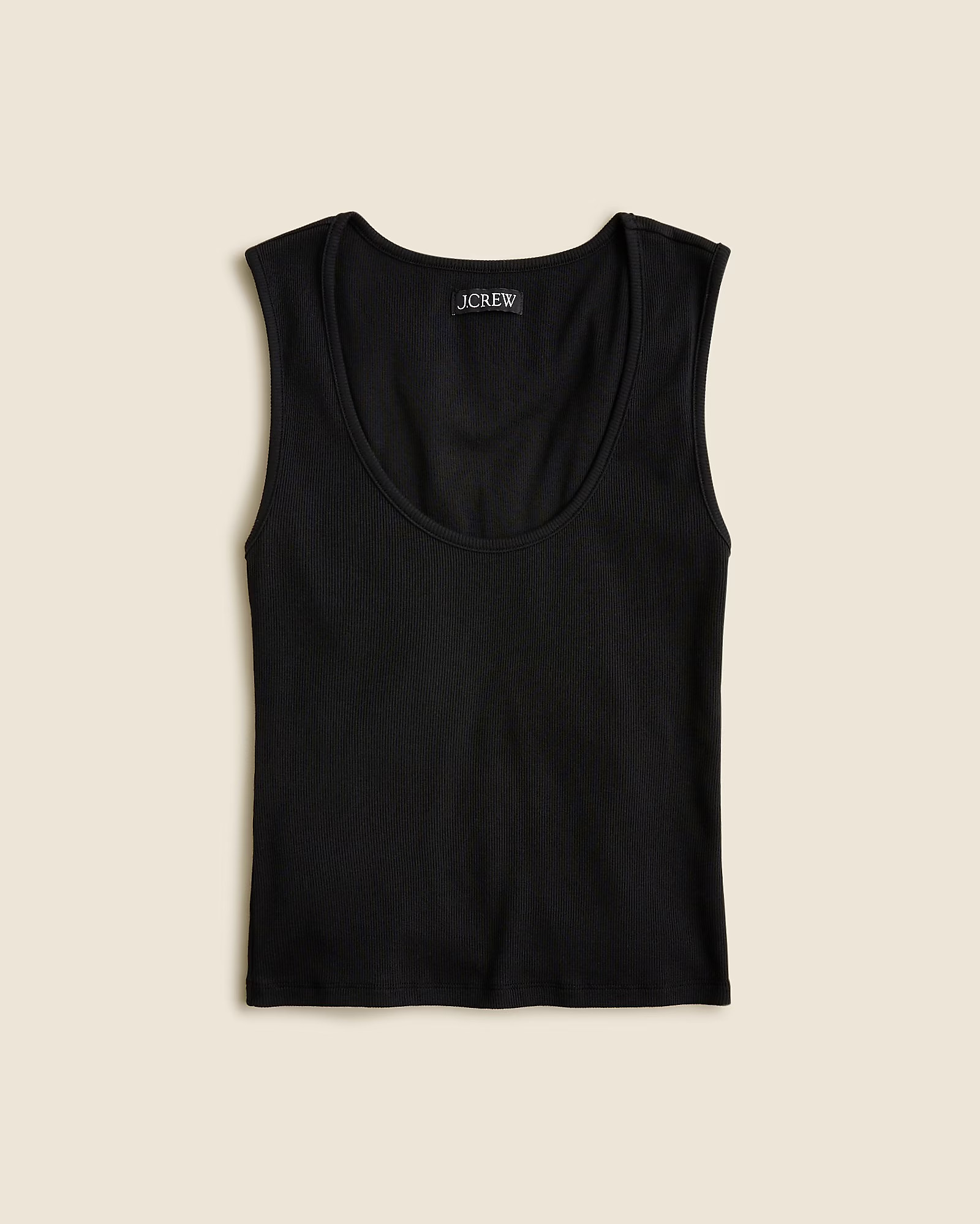Cropped fine rib scoopneck tank top | J. Crew US