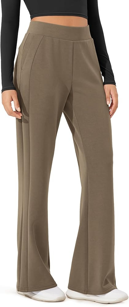ODODOS Women's Modal Soft Mini Flared Pants with Pockets High Waist Pull-On Casual Lounge Pants-2... | Amazon (US)