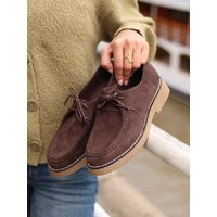 Perth Brown Faux Suede Loafers | Linzi Shoes