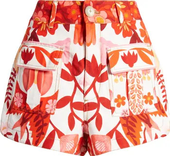 FARM Rio Romantic Orchard High Waist Cargo Shorts | Nordstrom | Nordstrom