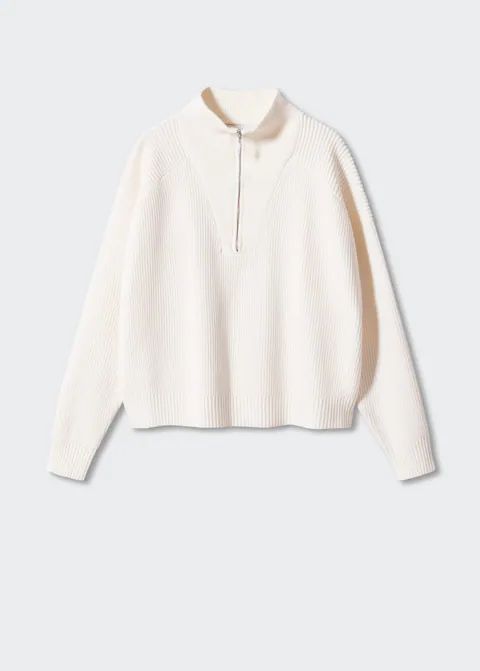 High neck sweater with zip -  Women | Mango USA | MANGO (US)