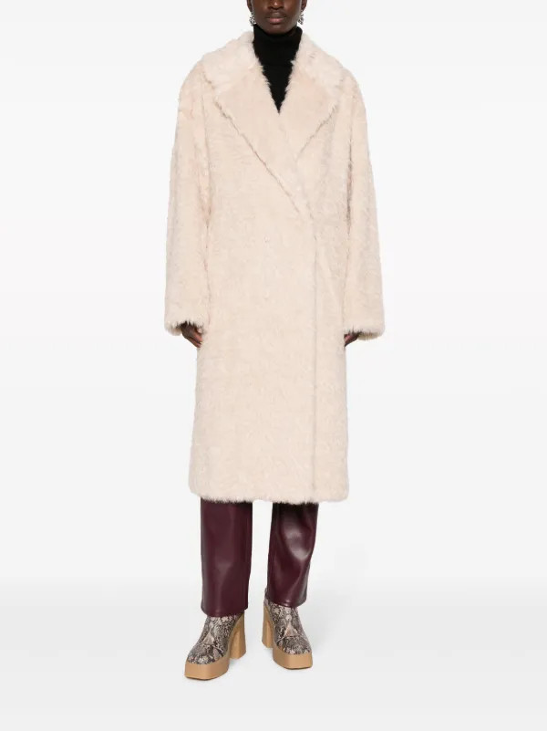 STAND STUDIO Long faux-fur Coat - Farfetch | Farfetch Global