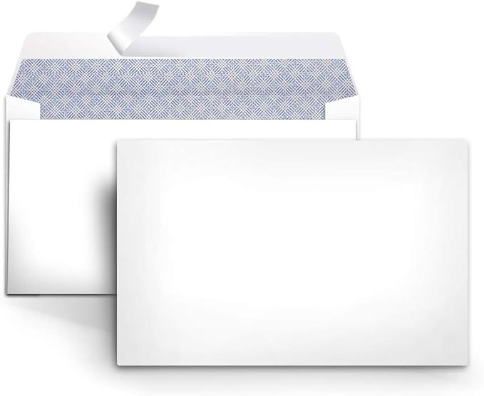 Amazon Basics #6 3/4 Security Tinted Envelopes with Peel & Seal, 100-Pack, White | Amazon (US)