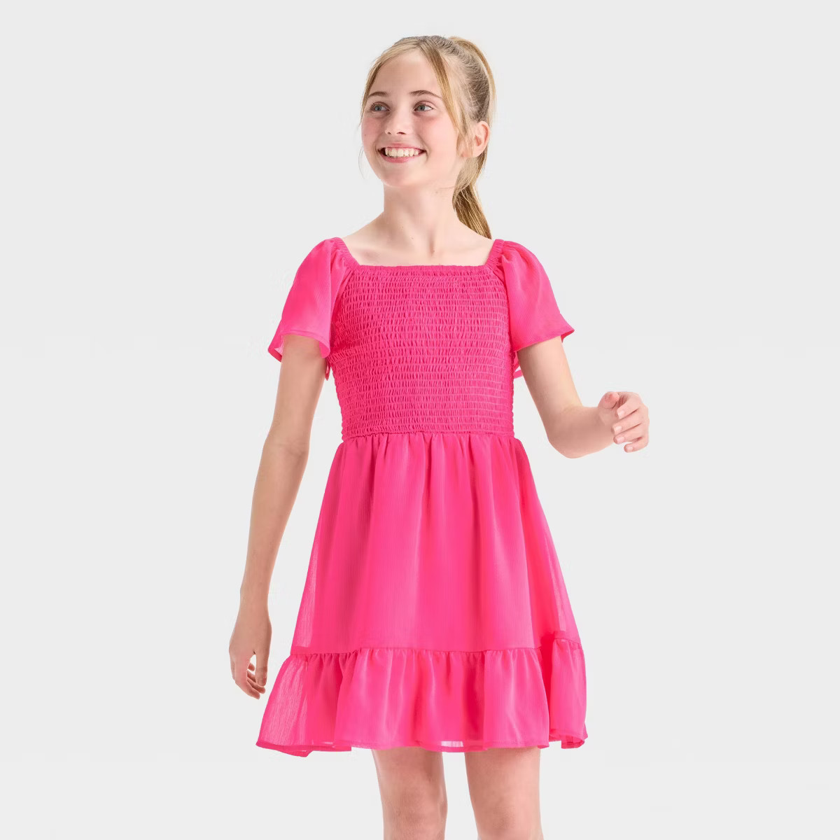 Girls' Short Sleeve Chiffon Dress - Cat & Jack™ | Target