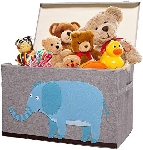 Yosayd Large Toy Chest with Flip-Top Lid, Kids Collapsible Storage for Nursery, Playroom, Closet, Ki | Amazon (US)