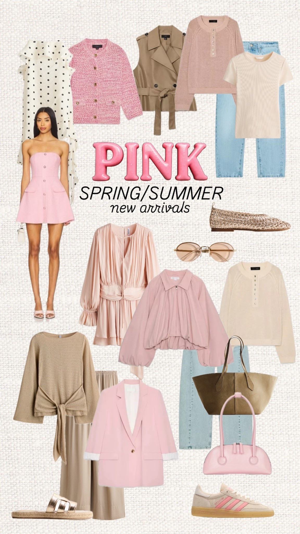 Soft pinks, creamy neutrals and effortless spring layers 🌸✨ These pink spring/summer new arrivals are perfect for creating feminine everyday outfits that still feel polished and wearable. Think blush blazers, soft knit tops, light wash denim, flowy blouses and neutral accessories that you can mix and match all season long 🐚🤍✨

Like this post to save it to your favourite folder and come back later to shop.

pink outfit, pink spring outfit, blush outfit, dusty pink fashion, pink blazer outfit, pink cardigan outfit, pink dress outfit, pink blouse outfit, neutral outfit ideas, beige outfit, camel outfit, spring summer outfit ideas, feminine outfits, light wash jeans outfit, chic casual outfit, spring capsule wardrobe, soft pink aesthetic, neutral accessories, woven flats outfit, adidas samba outfit

#LTKTravel #LTKspring #LTKWorkwear