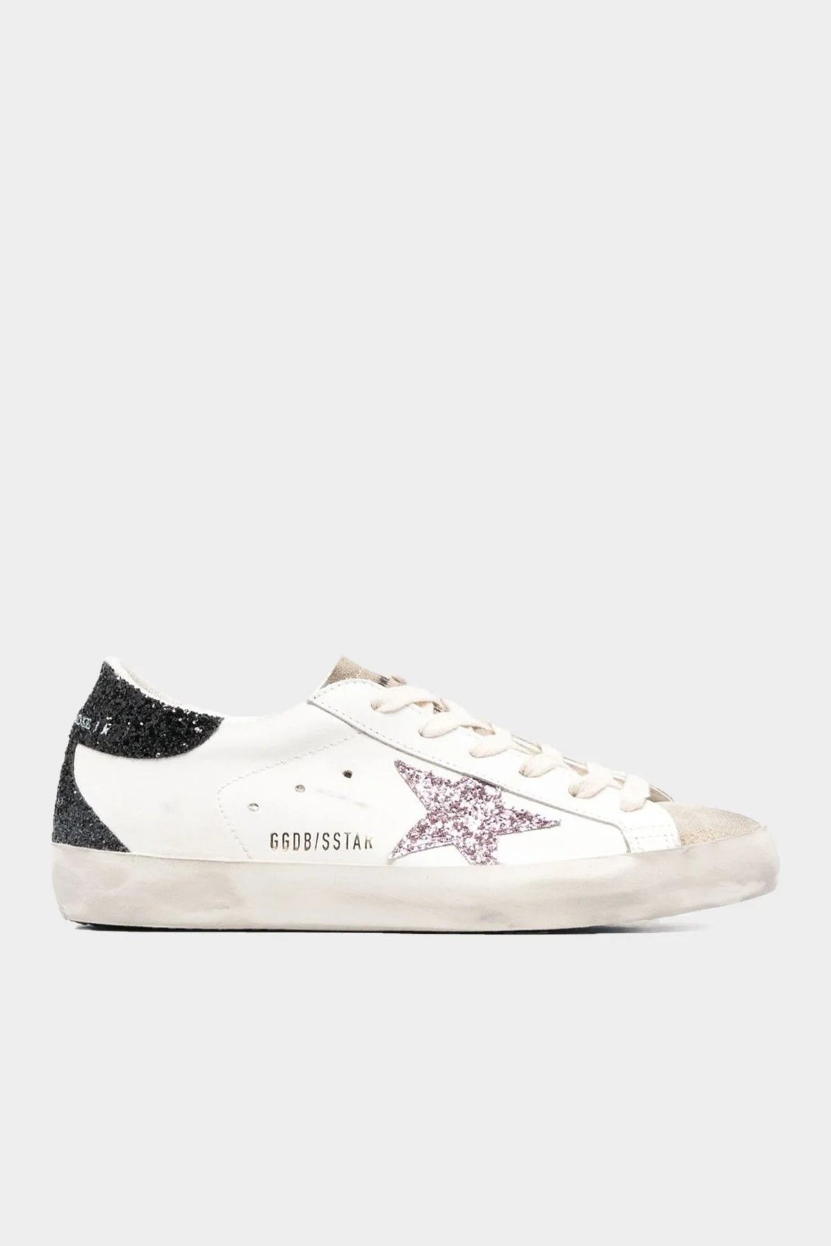 Super-Star Black Glitter Back and Pink Glitter Star Leather Sneaker - US 11 | Shop Olivia
