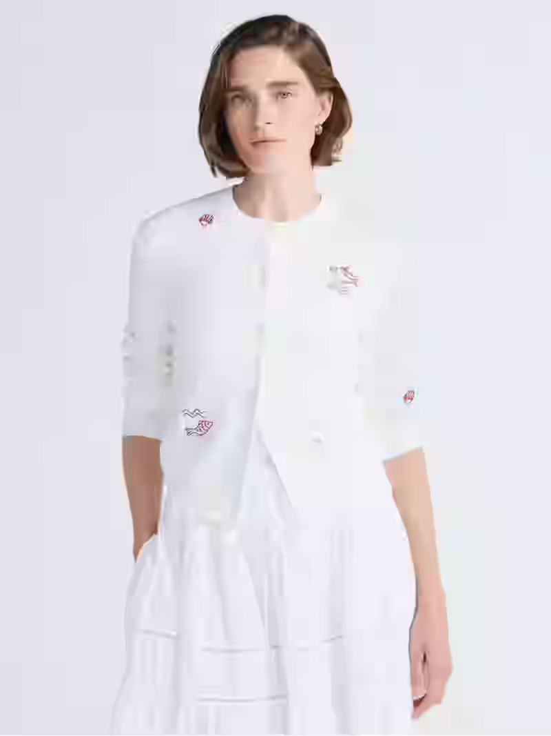 Free Assembly Women's and Women's Plus Embroidered Shrunken Cardigan Sweater, Sizes XS-4X | Walmart (US)