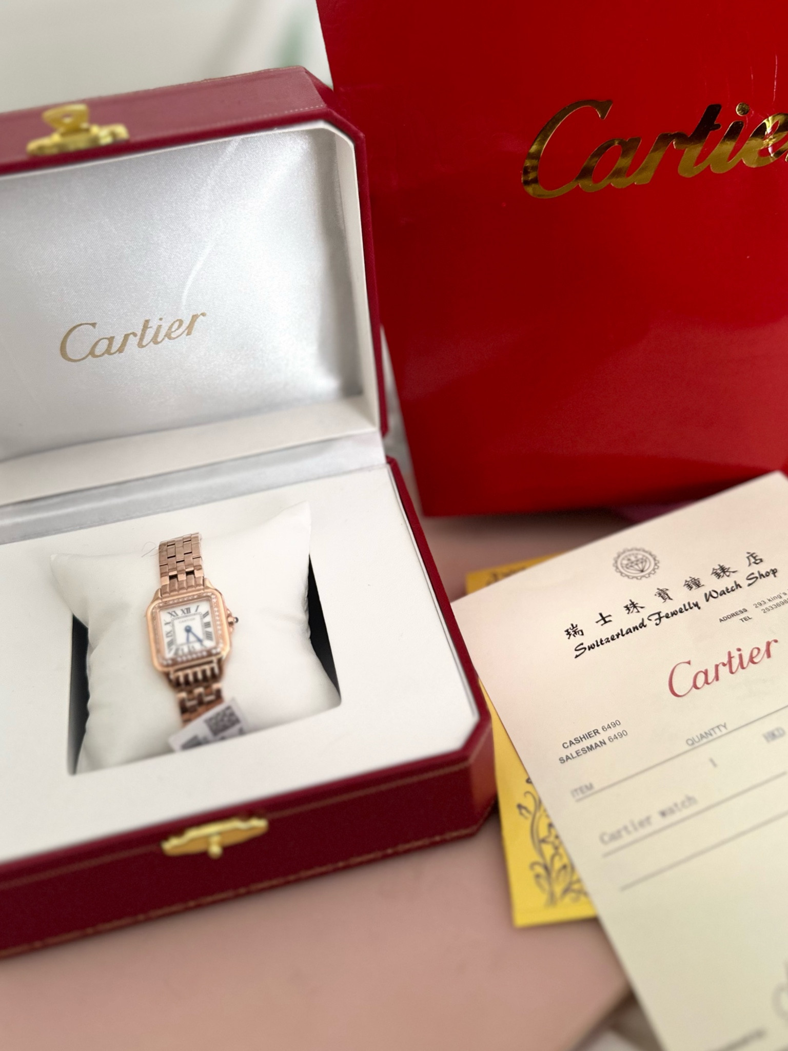 Cartier Panthere Watch rose gold with diamonds size : Mini 2 week shipping : comes with box ,bag , etc. water proof - fence find

#LTKstyletip