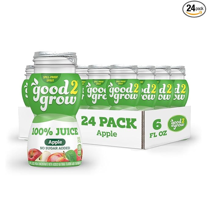 good2grow 100% Apple Juice for Kids - Apple Juice Bottles Bulk 24 Pack, Reusable Bottle, No Sugar... | Amazon (US)