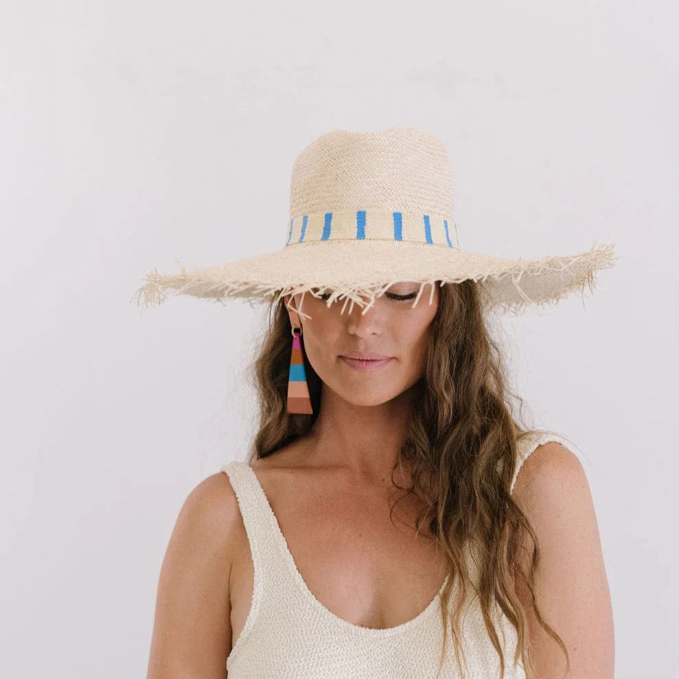Susana Wide Brimmed Palm Fringe Hat | Sunshine Tienda
