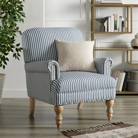 Dorel Living Jaya Accent Chair, Blue Stripe | Walmart (US)