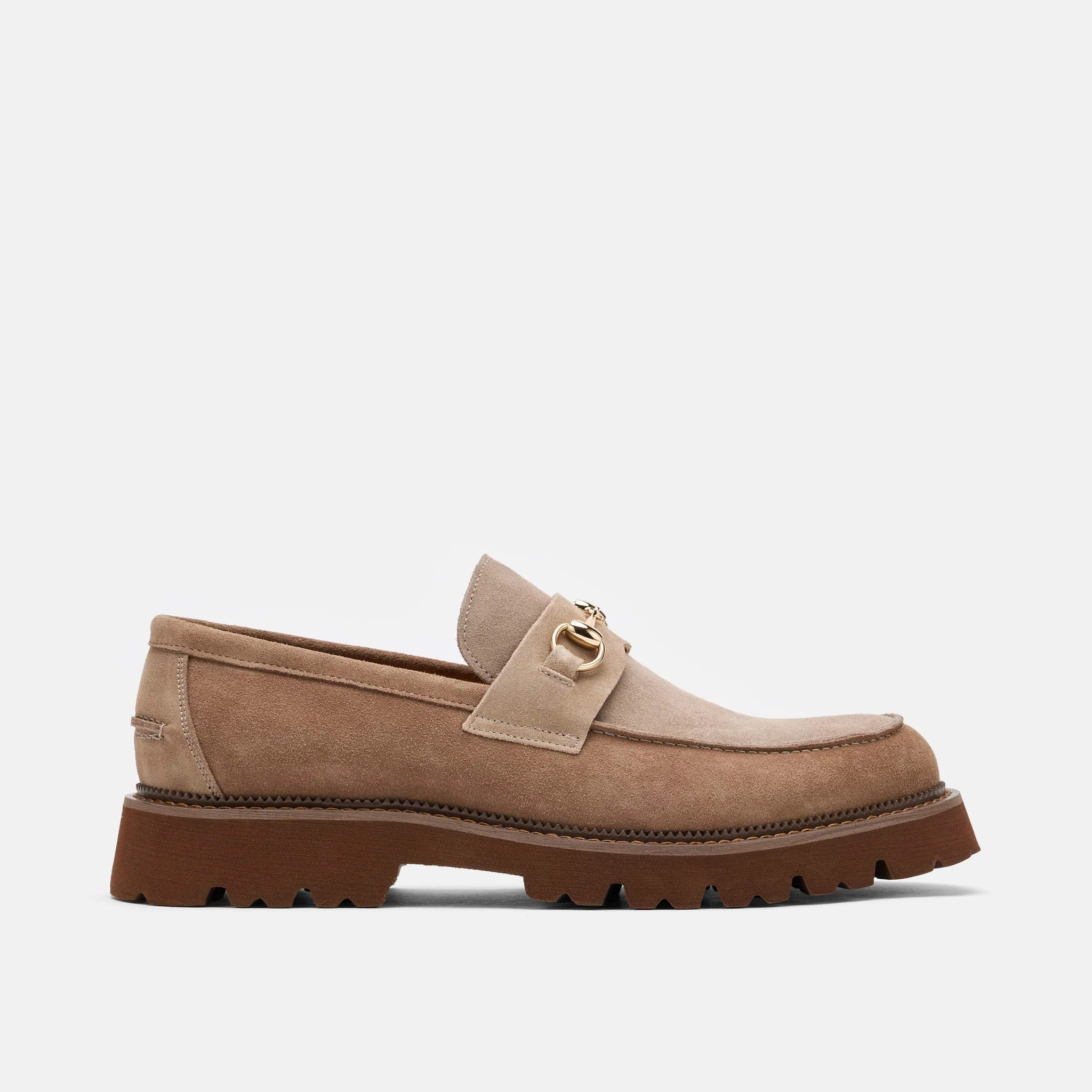 Blake Triple Tan Suede Lug Bit Loafers | Marc Nolan
